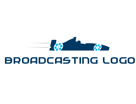 film reel incorporated with racing car logo