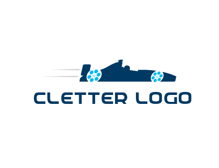 film reel incorporated with racing car logo