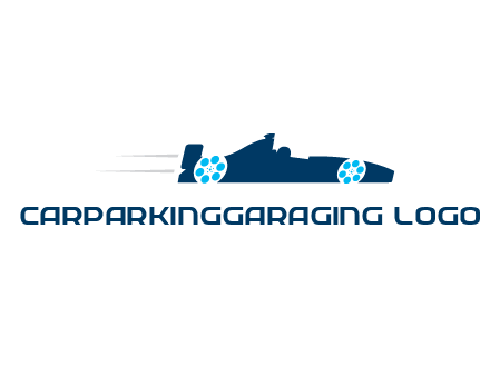 film reel incorporated with racing car logo