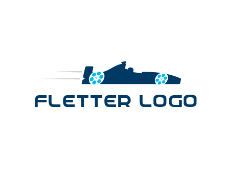 film reel incorporated with racing car logo
