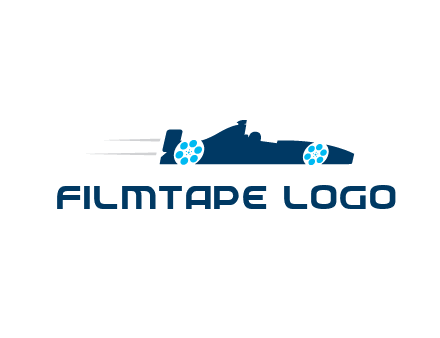 film reel incorporated with racing car logo