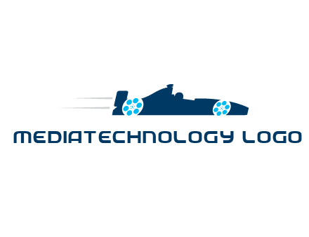 film reel incorporated with racing car logo
