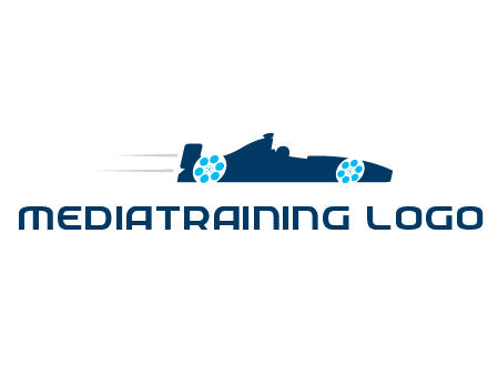 film reel incorporated with racing car logo