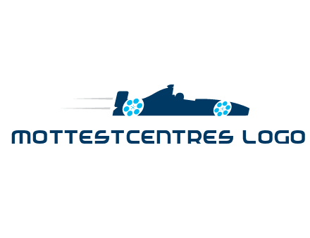 film reel incorporated with racing car logo