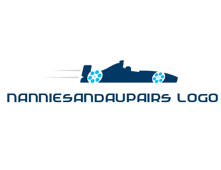 film reel incorporated with racing car logo