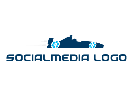 film reel incorporated with racing car logo