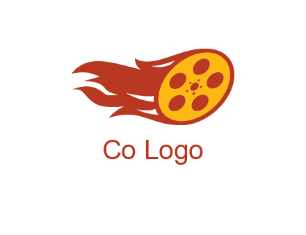 film reel incorporated with fire logo