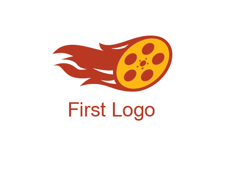 film reel incorporated with fire logo
