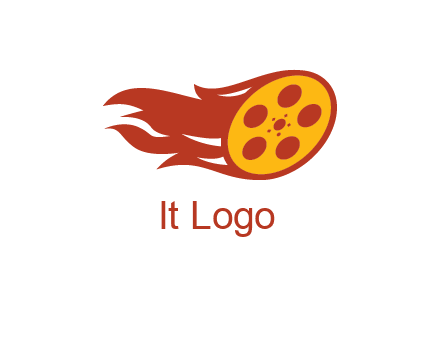 film reel incorporated with fire logo