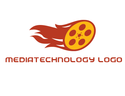 film reel incorporated with fire logo