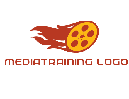 film reel incorporated with fire logo