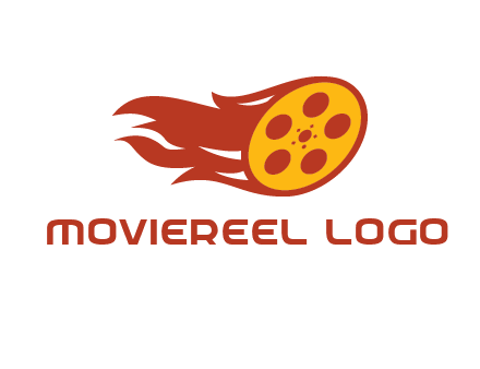 film reel incorporated with fire logo