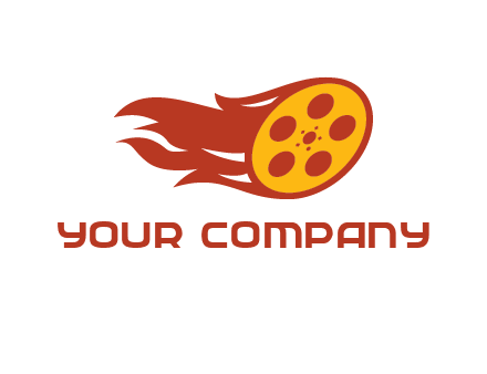 film reel incorporated with fire logo