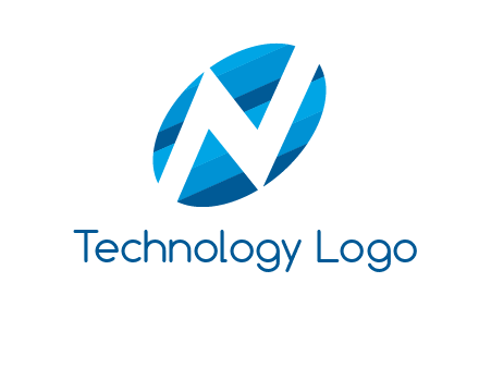 letter N inside oval shape logo