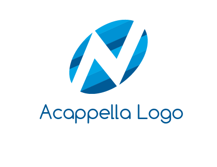 letter N inside oval shape logo