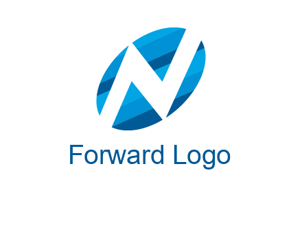 letter N inside oval shape logo