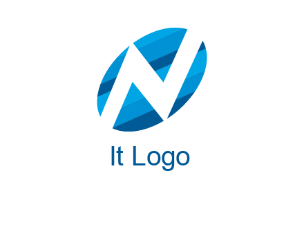 letter N inside oval shape logo