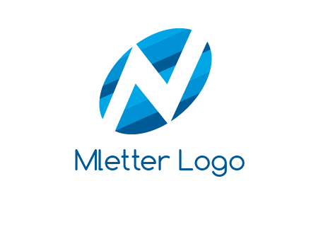 letter N inside oval shape logo