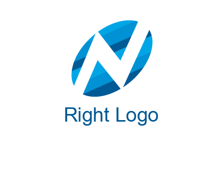 letter N inside oval shape logo