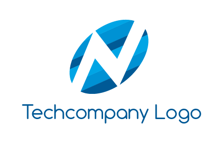 letter N inside oval shape logo