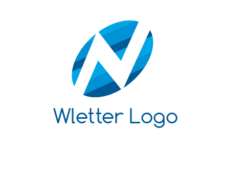letter N inside oval shape logo