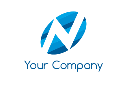 letter N inside oval shape logo