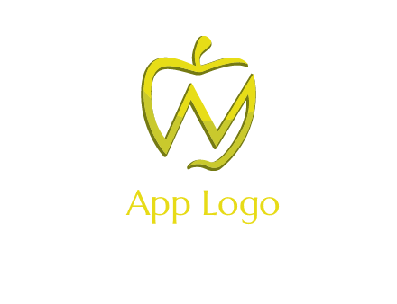 letter N incorporated with apple logo