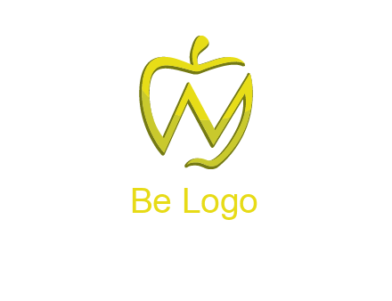 letter N incorporated with apple logo