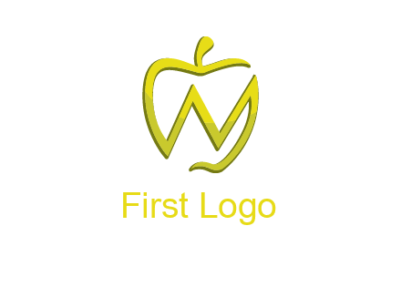 letter N incorporated with apple logo