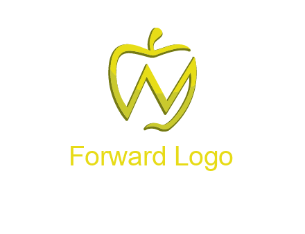 letter N incorporated with apple logo