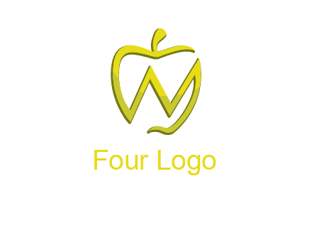 letter N incorporated with apple logo