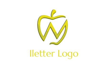 letter N incorporated with apple logo