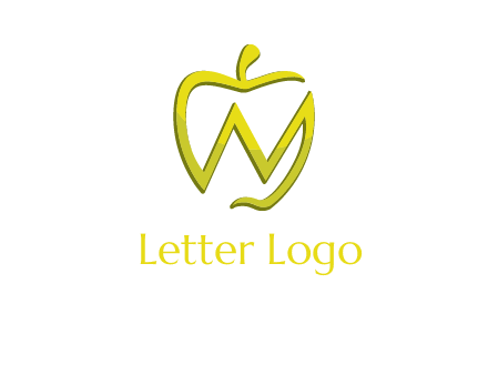 letter N incorporated with apple logo