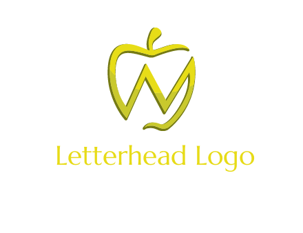 letter N incorporated with apple logo