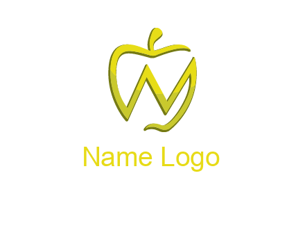 letter N incorporated with apple logo