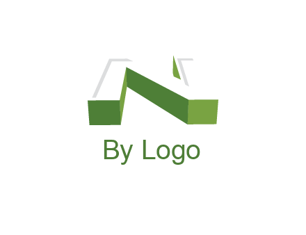 3D letter N logo