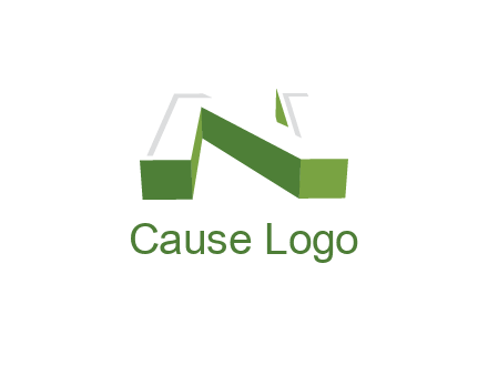 3D letter N logo