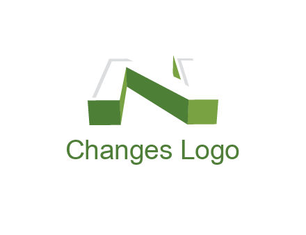 3D letter N logo