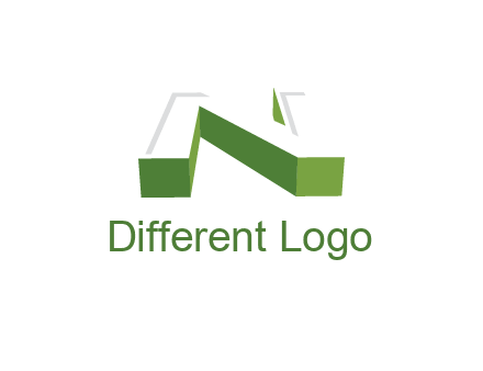 3D letter N logo