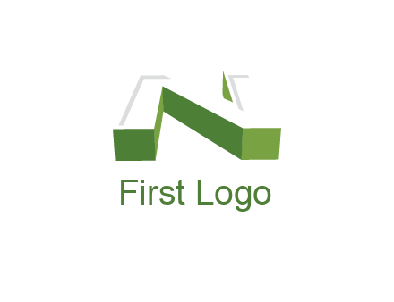 3D letter N logo
