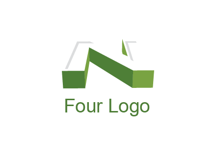 3D letter N logo