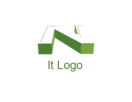 3D letter N logo