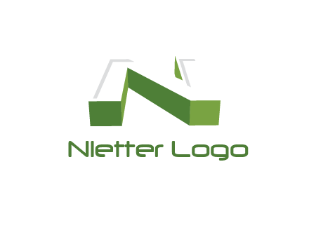 3D letter N logo
