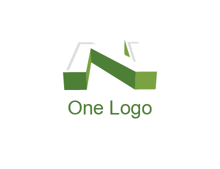 3D letter N logo