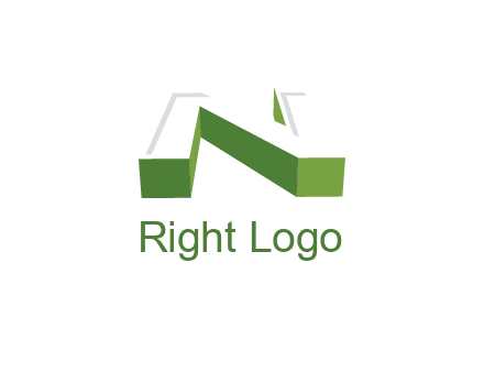 3D letter N logo