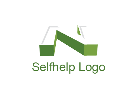 3D letter N logo