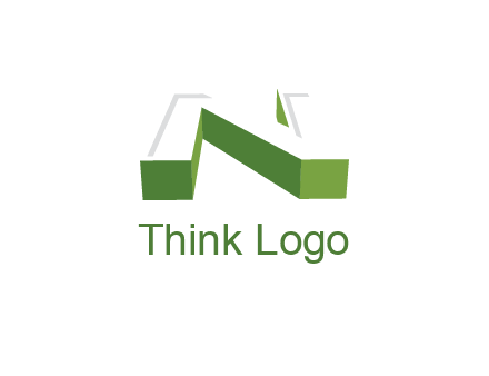 3D letter N logo