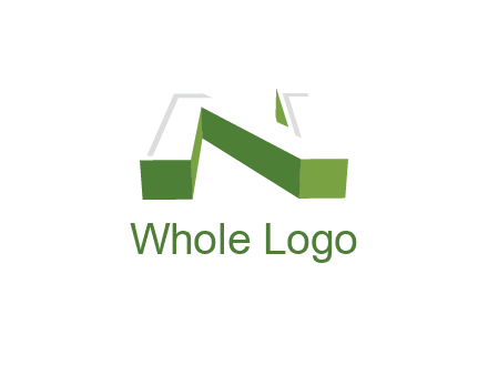 3D letter N logo