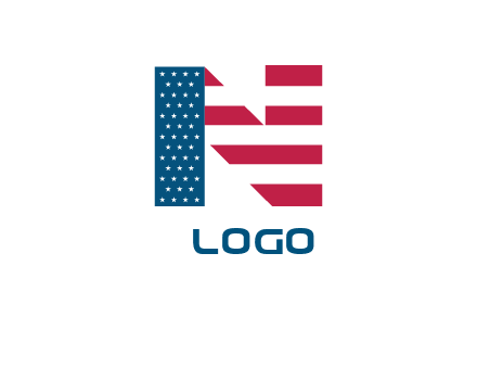 american flag inside letter N logo