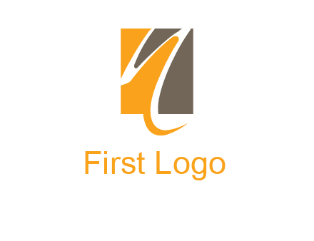 abstract letter n inside rectangle logo